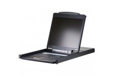 ATEN CL1308N Commutateur KVMP, 8 ports, Console LCD 19 ", USB, PS / 2, VGA, Clavier (allemand) avec rétroéclairage par LED