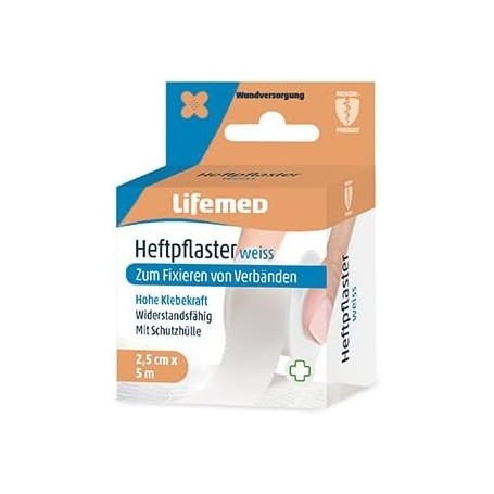 Lifemed Sparadrap "Classic", blanc, 25 mm x 5,0 m
