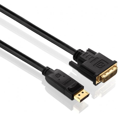 PureLink PI5200 Câble adaptateur DisplayPort à DVI-D (2K FullHD (1080p), Ethernet), DisplayPort mâle (20 broches) à DVI-D mâle (