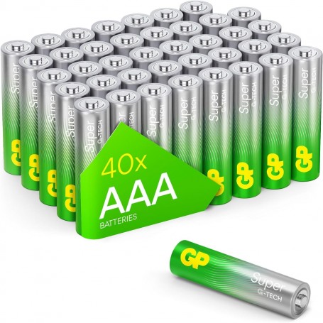GP Lot de 40 Piles alcalines Super Micro (AAA) 1,5 V