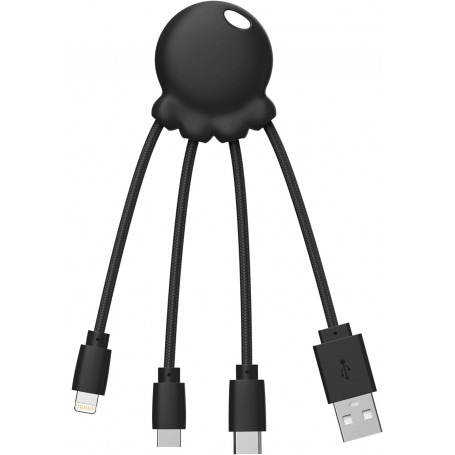 Cable Octopus Biodegradable 0,1m Recyclé Noir