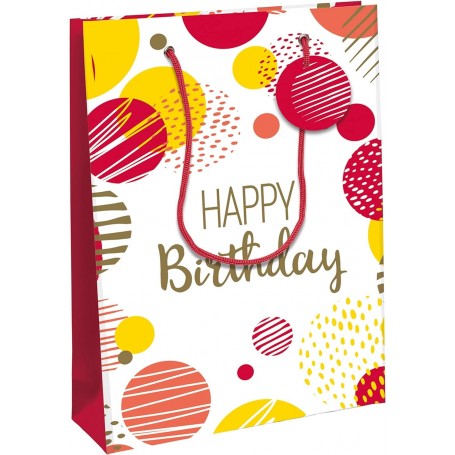 Clairefontaine Sac cadeau "Happy Birthday rose", large