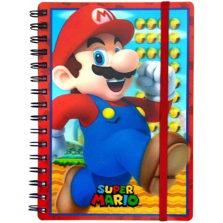 Super Mario cahier à spirale A5 Wiro 3D Mario