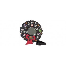 Loungefly Disney Nightmare Before Christmas Wreath String Lights Glow crossbody bag