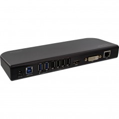 Station d'accueil Full HD Dual View InLine® DVI + HDMI USB 3.0 et 2.0 LAN max. 2048x1152