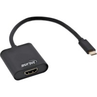 Convertisseur d'écran USB InLine®, USB Type-C mâle vers HDMI femelle (mode alternatif DP), 4K2K, noir, 0,2 m