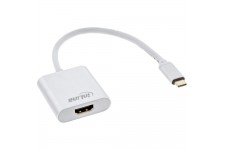 Convertisseur d'affichage USB InLine®, USB Type-C mâle vers HDMI femelle (mode alternatif DP), 4K2K, argent, 0.2m