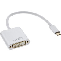 Convertisseur d'affichage USB InLine®, USB Type-C mâle vers DVI femelle (mode alternatif DP), argent, 0,2 m