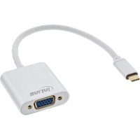 Convertisseur d'affichage USB InLine®, USB Type-C mâle vers VGA femelle (Mode alternatif DP), argent, 0,2 m