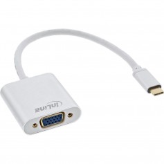 Convertisseur d'affichage USB InLine®, USB Type-C mâle vers VGA femelle (Mode alternatif DP), argent, 0,2 m