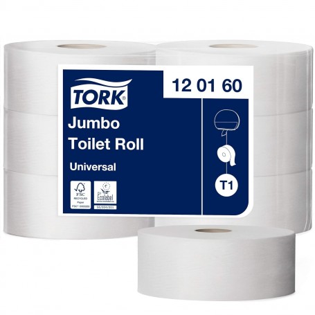TORK Papier toilette grand rouleau Jumbo, 1 couche, blanc