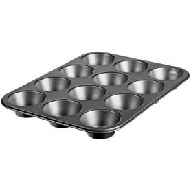 GastroMax Moule muffins, en acier au carbone, 12 muffins