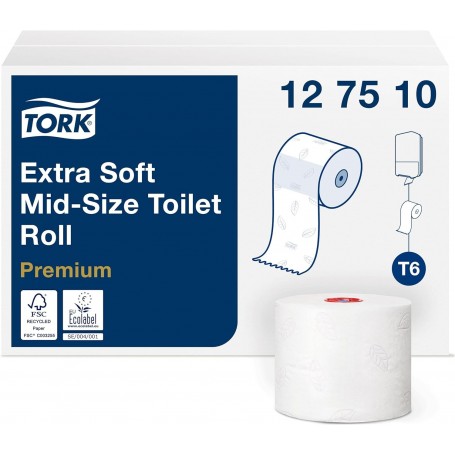 TORK Papier toilette rouleau Midi, 3 couches, 70 m, blanc