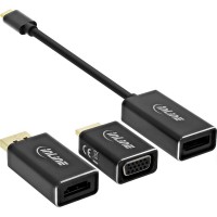 Convertisseur d'affichage USB InLine®, 6-en-1, USB Type-C mâle vers DisplayPort femelle, HDMI, VGA (mode alternatif DP), 4K2K, n