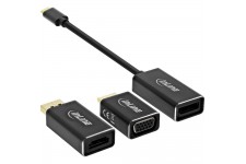 Convertisseur d'affichage USB InLine®, 6-en-1, USB Type-C mâle vers DisplayPort femelle, HDMI, VGA (mode alternatif DP), 4K2K, n