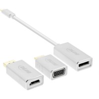 Convertisseur d'affichage USB InLine®, 6-en-1, USB Type-C mâle vers DisplayPort femelle, HDMI, VGA (mode alternatif DP), 4K2K, a