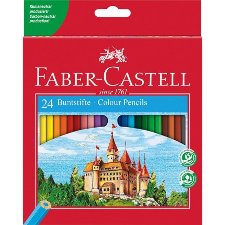 FABER-CASTELL Crayons de couleur hexagonaux CASTLE tui en