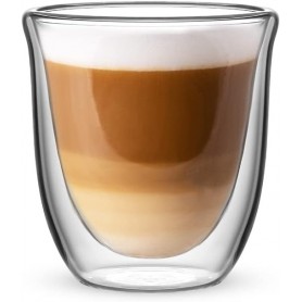 Bialetti Set 2 Verre Double Wall Firenze, 200ml, Isolation Thermique, Verre Borosilicaté