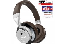 Casque d'écoute Bluetooth Over Ear InLine® PURE I avec suppression active du bruit (ANC) brun-argent