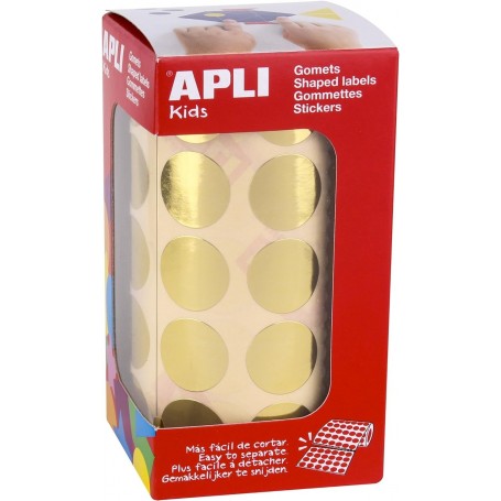 agipa APLI Kids Gommettes "Rond" en rouleau, or
