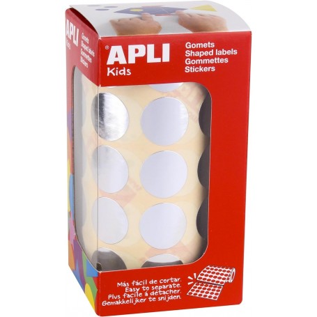 agipa APLI Kids Gommettes "Rond" en rouleau, argent