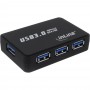Hub 4 ports InLine® USB 3.0 avec adaptateur secteur 3,5 A noir