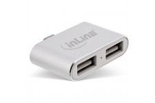 Mini hub USB 2.0 InLine®, AF USB Type-C M à 2x USB, argent