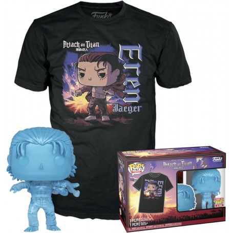 Attack on Titan POP! & Tee set figurine et T-Shirt Eren w/ marks (XL)