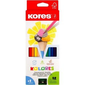 Kores Crayon de couleur triangulaire "Kolores", tui carton