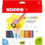 Kores Crayon de couleur triangulaire "Kolores", tui carton