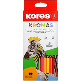 Kores Crayon de couleur "Kromas", tui en carton de 12,