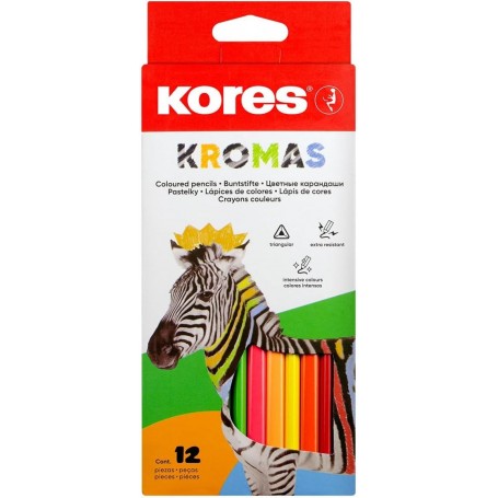 Kores Crayon de couleur "Kromas", tui en carton de 12,