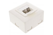 Boîtier de prise murale InLine® Cat.6, surface ou montage encastré 2x RJ45 blanc horizontal