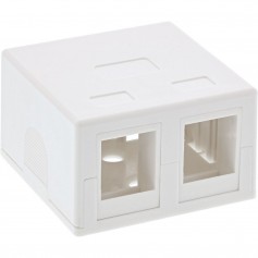 InLine® Surface Mount Box pour Keystone 2x RJ45, blanc