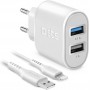 CARGADOR VIAJE 2XUSB + Lightning Para IPHONE