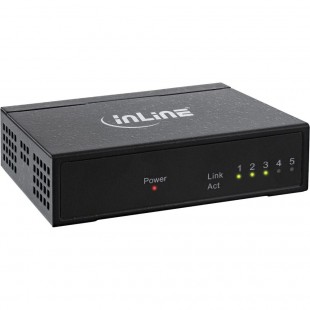 Commutateur Ethernet InLine® 5 ports 10/100 Mbit / s Version de bureau métal sans ventilateur