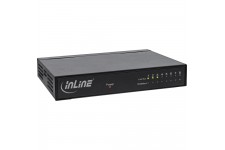 Commutateur réseau InLine® à 8 ports, Ethernet Gigabit, 10/100 / 1000MBit / s, Bureau, Métal, sans ventilateur, ports blindés