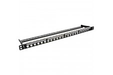 Panneau de brassage vierge InLine® 19 "Cat.6A 24 ports 0.5U noir