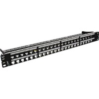 Panneau de brassage vierge InLine® 19 "Cat.6A 48 ports 1U noir