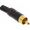 Fiche mâle InLine® RCA en métal à souder, bague noire, rouge, pour câble 6mm