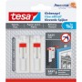 Ongle adhésif tesa, 2 pièces, pour papier peint et plâtre, jusqu'à 1 kg par ongle, ajustable, blanc