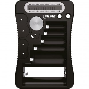 Testeur de batterie InLine® avec écran LCD, pour piles rondes et piles boutons