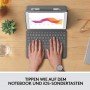 Logitech Combo Touch pour iPad (7e, 8e et 9e générations), Étui avec pavé tactile de précision, Clavier Allemand QWERTZ - Noir