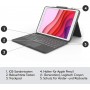 Logitech Combo Touch pour iPad (7e, 8e et 9e générations), Étui avec pavé tactile de précision, Clavier Allemand QWERTZ - Noir