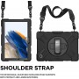 Peak Étui robuste avec béquille rotative à 360 pour Samsung Galaxy Tab A8 10.5 (2021) Noir 500 m