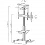 Chariot de télévision InLine®, réglable en hauteur, pour téléviseur à LED de 94 à 178 cm (37 "à 70"), max. 50 kg