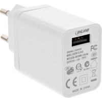 Adaptateur secteur USB InLine® Chargeur 100-240 Volts à 5V / 2.5A blanc