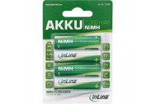 Pile rechargeable InLine® NiMH, Mignon (AA), 2350mAh, préchargée, prête à l'emploi, par 4 pack
