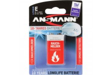 Ansmann 10 ans batterie au lithium 9V E-Block pour détecteur de fuméelonglife (5021023-01), longlife