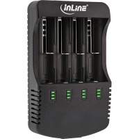 Chargeur InLine® pour batteries au lithium et NiCd + NiMH, avec fonction Powerbank